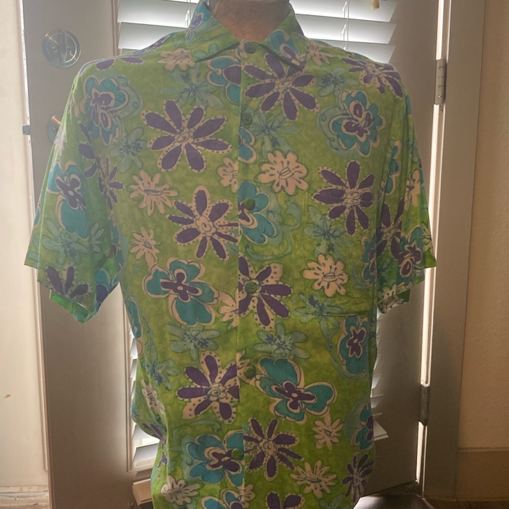 Jams World short sleeve floral button up casual shirt